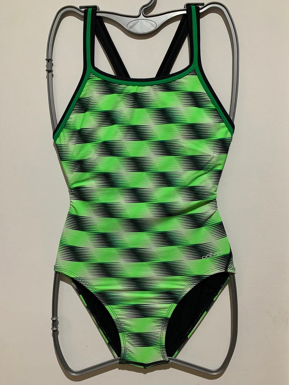 Dolfin Women's XtraSleek Sonar Print DBX Back One Piece Swimsuit Size 32